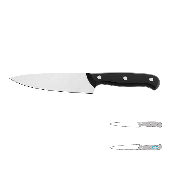 Kjøkkenkniv i rustfritt stål med plasthåndtak - Solo
