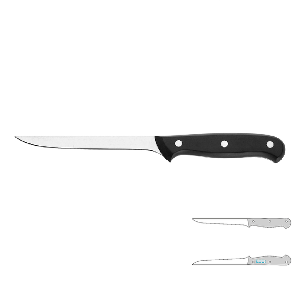 Couteau à fileter en inox avec manche en plastique - Solo Couteau à fileter en inox avec manche en plastique - Solo