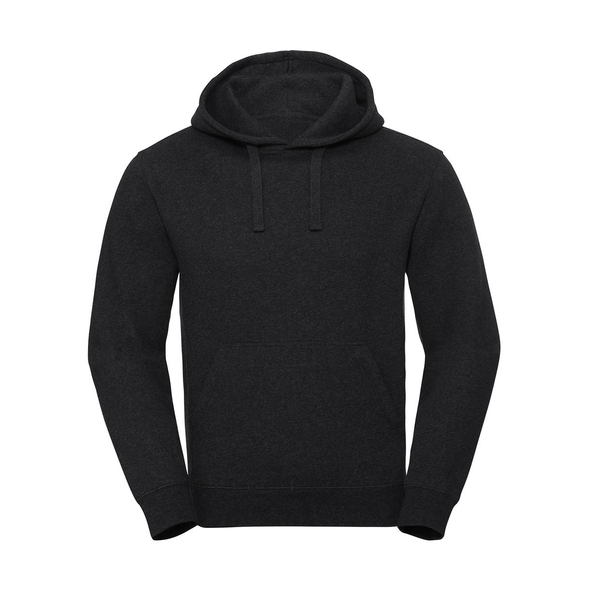 Hombre Sudadera de algodón con capucha y tejido en espiga Charcoal