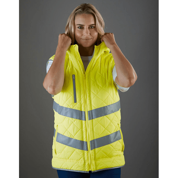 Fluo hooded vest Fluo Kensington Gilet Printing | Lowest Prices Guaranteed  |BIZAY