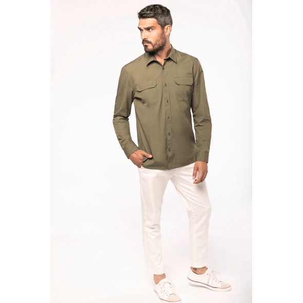 Men's long-sleeved safari shirt - Kariban