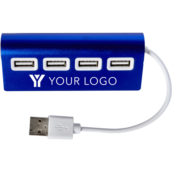 Hub USB em alumínio de 4 portas Hub USB em alumínio de 4 portas