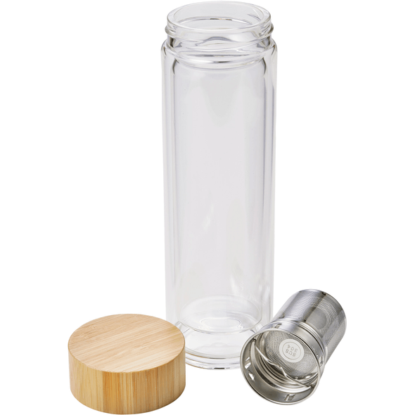 Bambu och glas dubbelväggig flaska