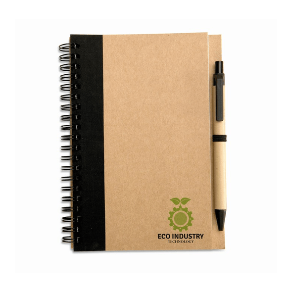 Notizbuch aus recyceltem Papier + Stift Notizbuch aus recyceltem Papier + Stift