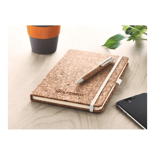 A5 Notizbuch und Stiftset aus Kork A5 Notizbuch und Stiftset aus Kork