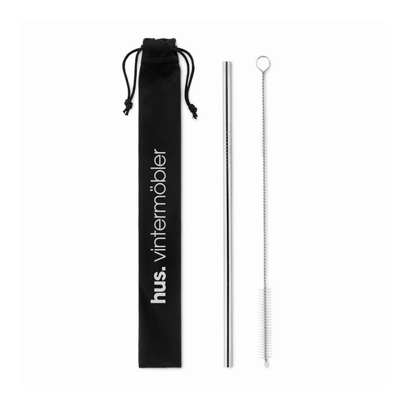 Paille inox et brosse en pochette Paille inox et brosse en pochette