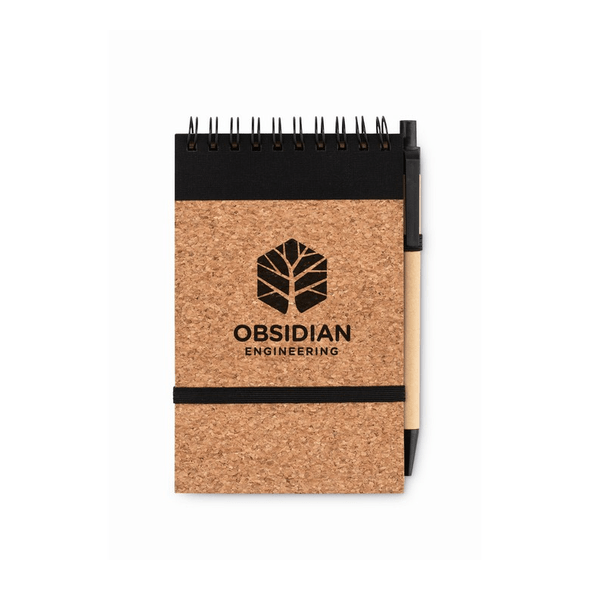 Carnet de notes A6 en carton avec stylo à bille