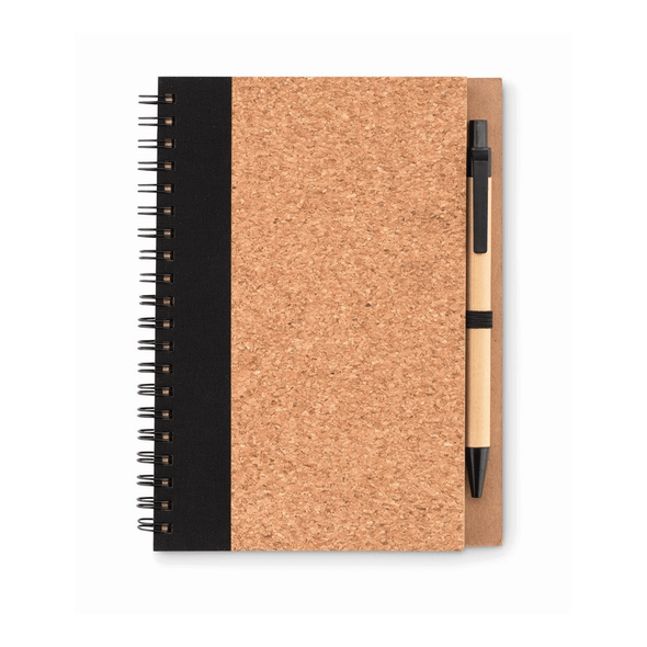 Cork cover notebook with pen