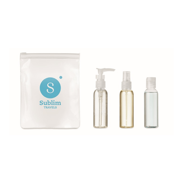 Travel set PE in PEVA pouch Travel set PE in PEVA pouch