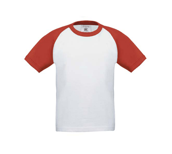B&C baseball t-shirt børn med tryk Laveste pris med garanti|BIZAY