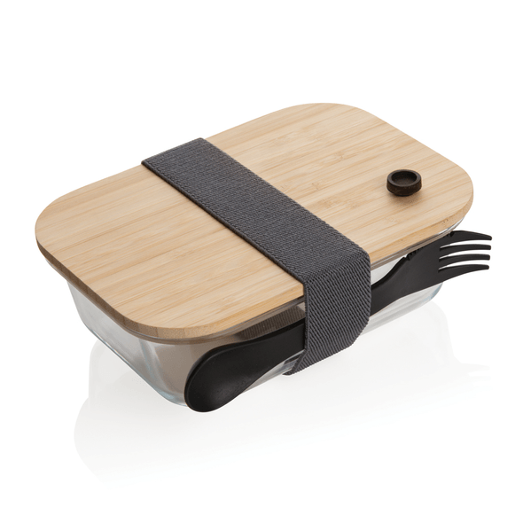 Glazen lunchbox met bamboe deksel Glazen lunchbox met bamboe deksel
