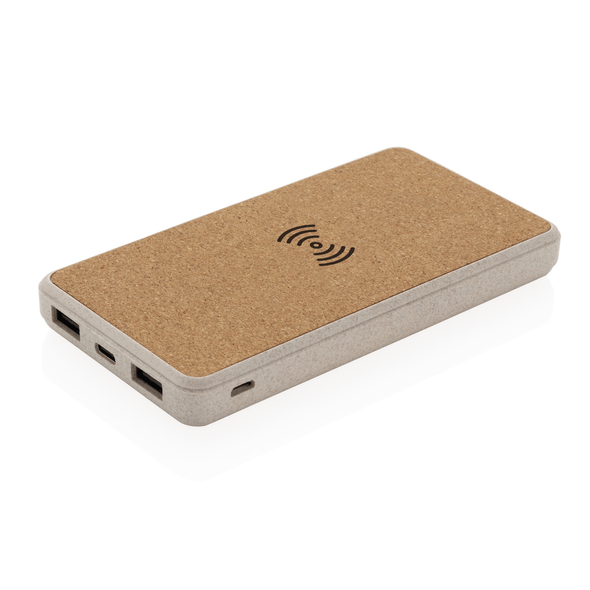 Cork and Wheat Straw 8 000 mAh 5W trådlös powerbank Cork and Wheat Straw 8 000 mAh 5W trådlös powerbank