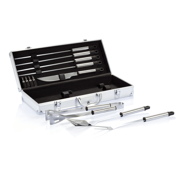 Ensemble de barbecue 12 pièces dans une boîte en aluminium Ensemble de barbecue 12 pièces dans une boîte en aluminium
