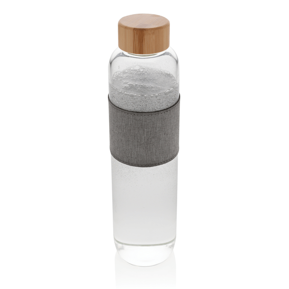 Impact borosilicate glass bottle with bamboo lid Impact borosilicate glass bottle with bamboo lid