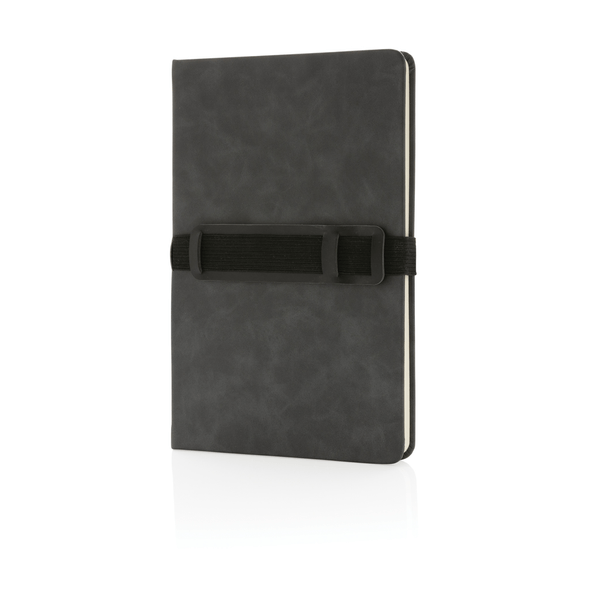 Carnet de notes de luxe en PU à couverture rigide A5 avec porte-téléphone et porte-stylo Carnet de notes de luxe en PU à couverture rigide A5 avec porte-téléphone et porte-stylo