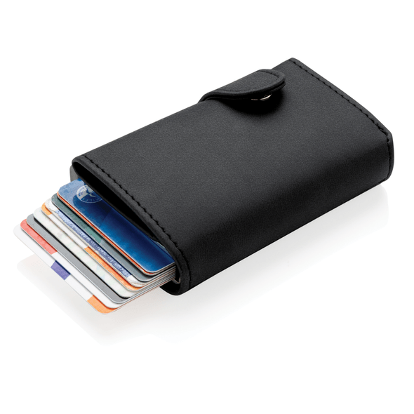 Standard RFID-korthållare i aluminium med PU-plånbok