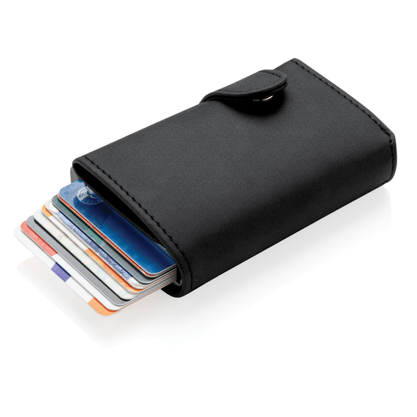 Standard RFID-korthållare i aluminium med PU-plånbok Standard RFID-korthållare i aluminium med PU-plånbok