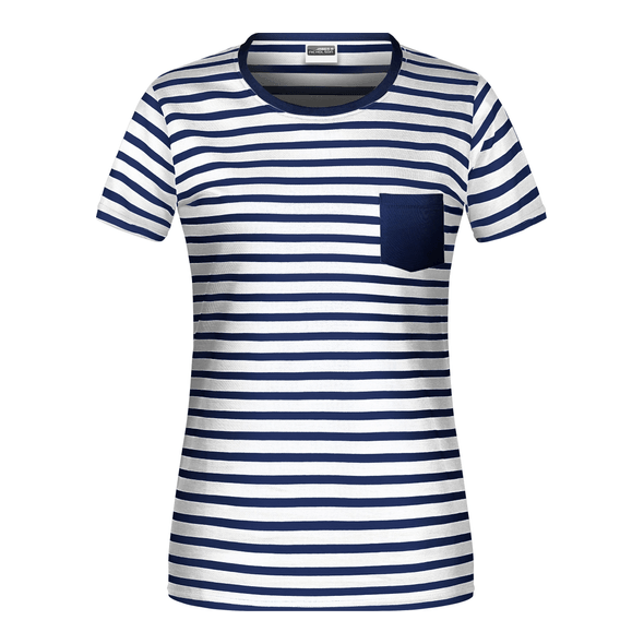 James & Nicholson | T-shirt effetto navy con taschino Donna James & Nicholson | T-shirt effetto navy con taschino Donna