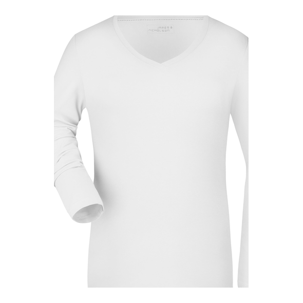 James & Nicholson | Ladies long-sleeved V-neck sweater