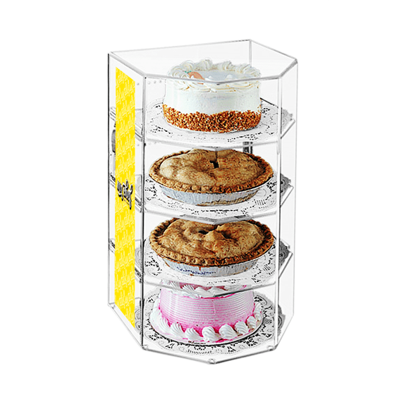 Zeshoekig gebak display met 4 niveaus transparant acrylaat Zeshoekig gebak display met 4 niveaus transparant acrylaat
