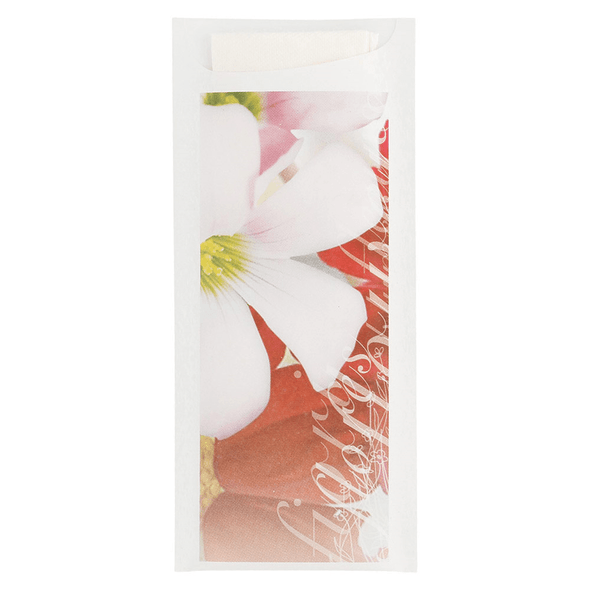 Sachets Couverts avec Serviette "Just In Time" en papier Airlaid Sachets Couverts avec Serviette "Just In Time" en papier Airlaid