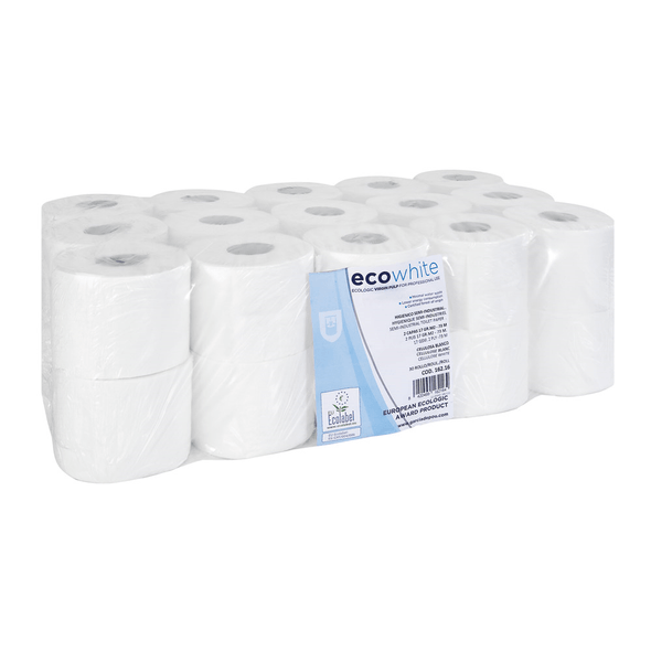 Półprzemysłowy papier toaletowy z 2 arkuszami White Tissue