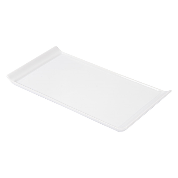 Witte rechthoekige porseleinen borden