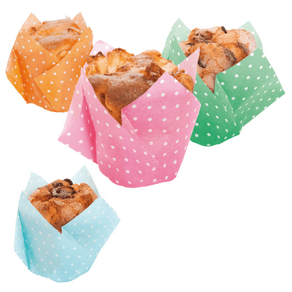 Moule à Muffins "Tulipe - Polka" Cellulose Assortie Moule à Muffins "Tulipe - Polka" Cellulose Assortie