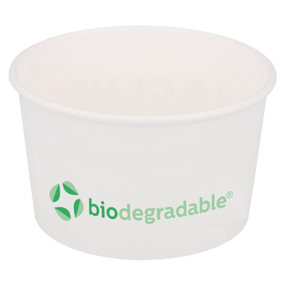 Bol à Glace "Biodégradable" Cellulose Blanche et PLA