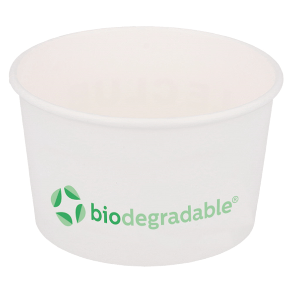Bol à Glace "Biodégradable" Cellulose Blanche et PLA Bol à Glace "Biodégradable" Cellulose Blanche et PLA