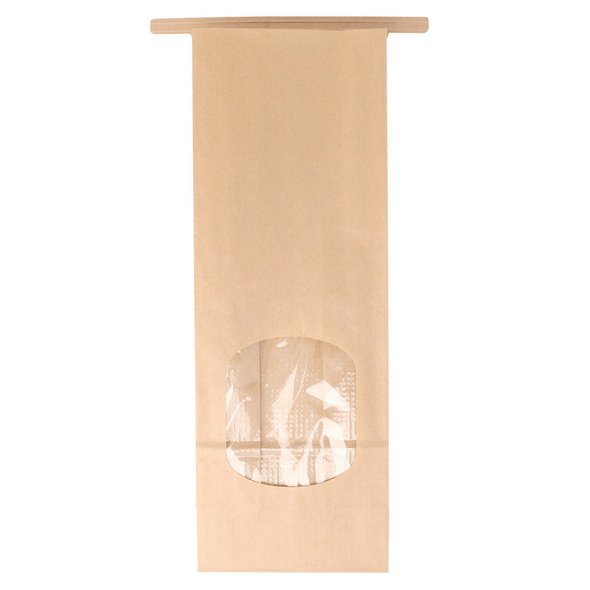 Kraft Window Self Closing Bags Kraft Window Self Closing Bags