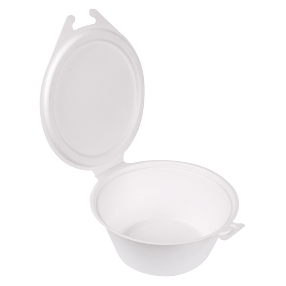 Hengslede lokkbeholdere "Bionic" Bagasse Hengslede lokkbeholdere "Bionic" Bagasse