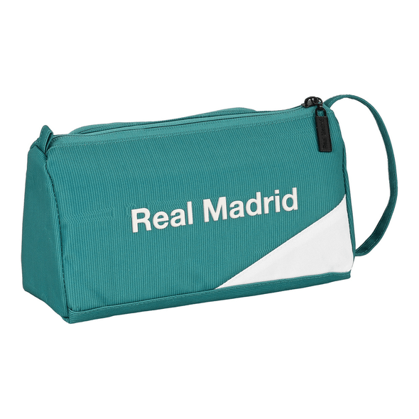 Mochila Escolar con Ruedas Real Madrid C.F. Blanco Verde Turquesa (33 x 45  x 22 cm) 