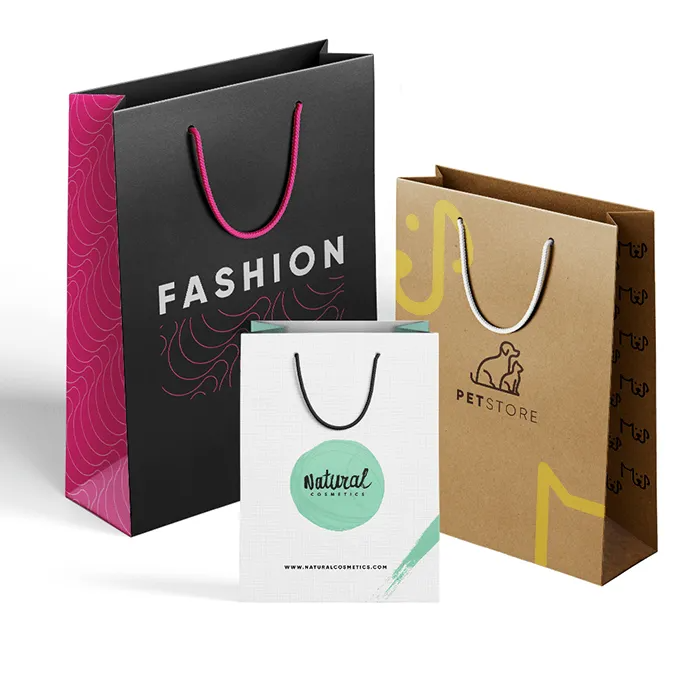 250 Borse shopper verticale di carta con maniglie a cordoncino 173