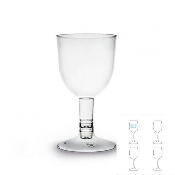 Breekbaar plastic wijnglas