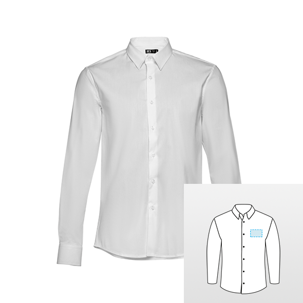 Camisa slim fit de algodão com colarinho de dois botões Lion of