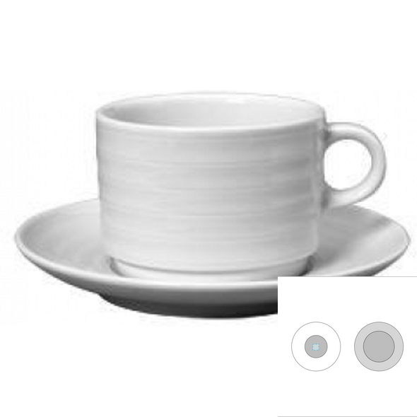 Ceramic breakfast cup and saucer set - Roulette