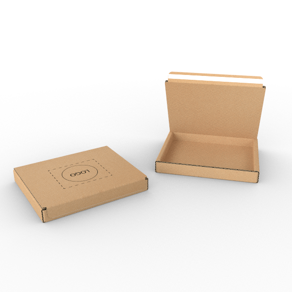 Enkelwandige kartonnen postdozen met kleefslot voor platte producten