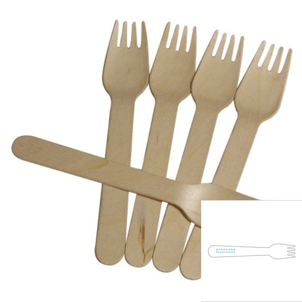 Fourchettes en bois jetables (100 pcs) Fourchettes en bois jetables (100 pcs)