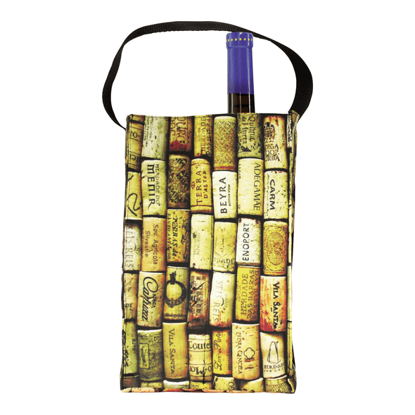 Bolsa de poliéster para 4 botellas con forro de tnt Bolsa de poliéster para 4 botellas con forro de tnt