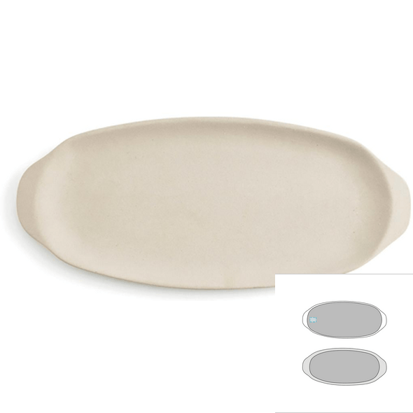 Ovale Servierplatte aus Keramik - Mineral