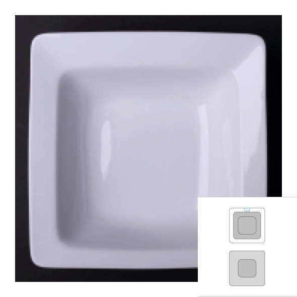 Piatto fondo quadrato in ceramica - Eclipse Piatto fondo quadrato in ceramica - Eclipse