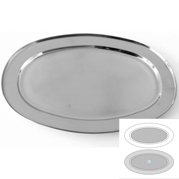 Piatto semiovale in acciaio inox - Dino Piatto semiovale in acciaio inox - Dino