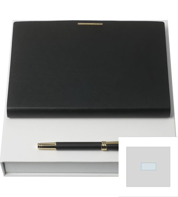 Juego de bloc de notas & bolígrafo A5 Barrette Noir - Nina Ricci™ Juego de bloc de notas & bolígrafo A5 Barrette Noir - Nina Ricci™