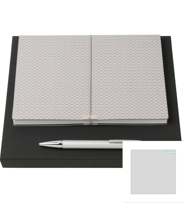A5 Storyline Epitome Light Grey Notebook Set + Inception kuglepen - Hugo Boss™ A5 Storyline Epitome Light Grey Notebook Set + Inception kuglepen - Hugo Boss™