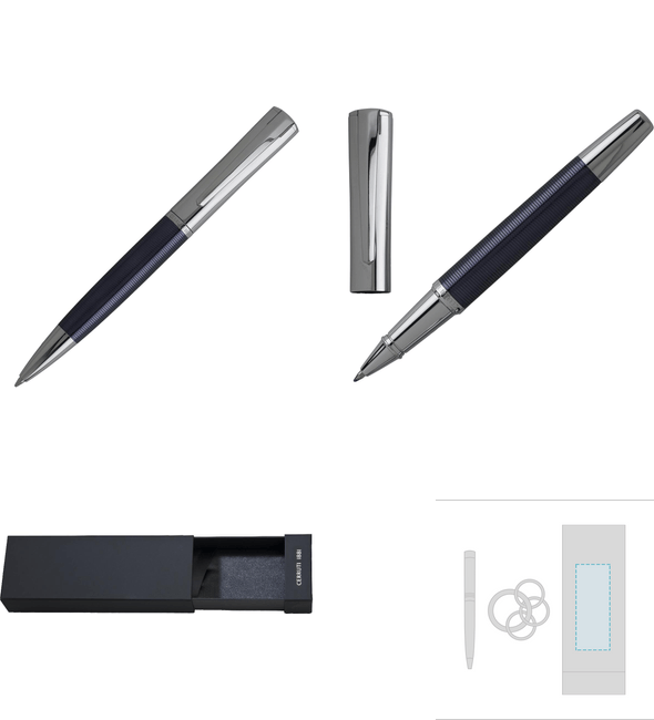 Conquista blauwe balpenset + Conquest blauwe rollerbalpen - Cerruti 1881™ Conquista blauwe balpenset + Conquest blauwe rollerbalpen - Cerruti 1881™