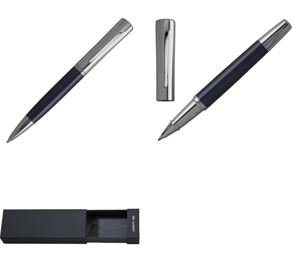 Conquista Blue Ballpoint Pen Set Conquest Blue Rollerball Pen