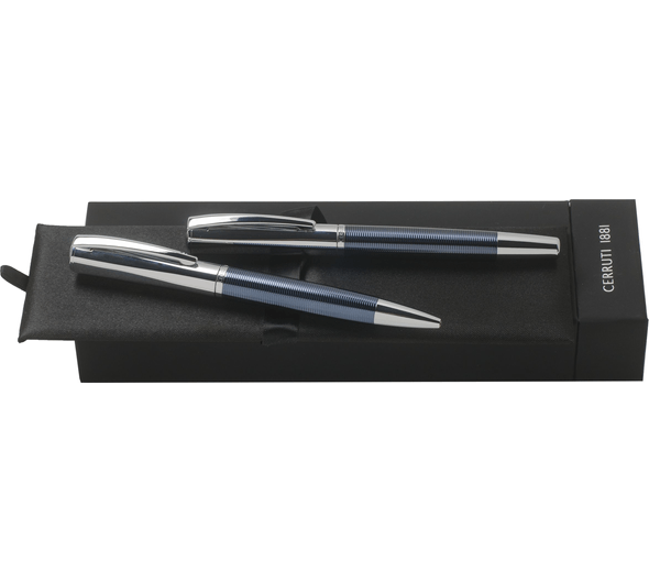 Conquista Blue Ballpoint Pen Set Conquest Blue Rollerball Pen Cerruti 1881