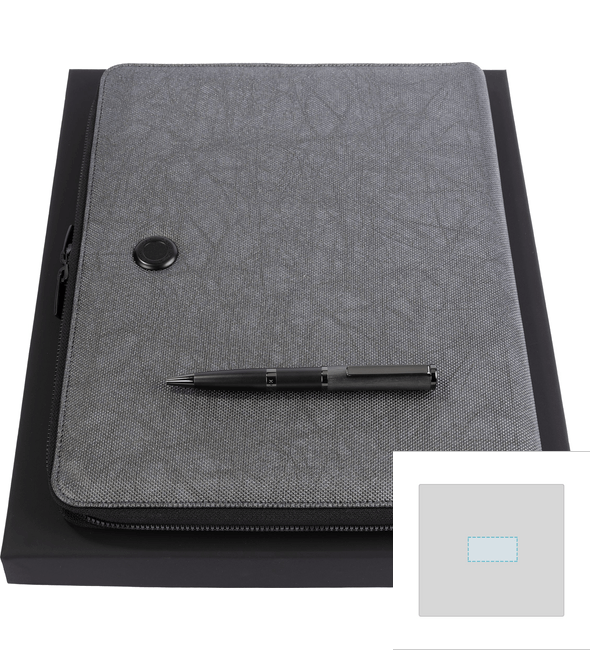 Ensemble stylo à bille Gleam + dossier de conférence A4 Gleam - Hugo Boss™ Ensemble stylo à bille Gleam + dossier de conférence A4 Gleam - Hugo Boss™