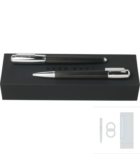 Ensemble stylo à bille noir pur + stylo roller noir pur - Hugo Boss™